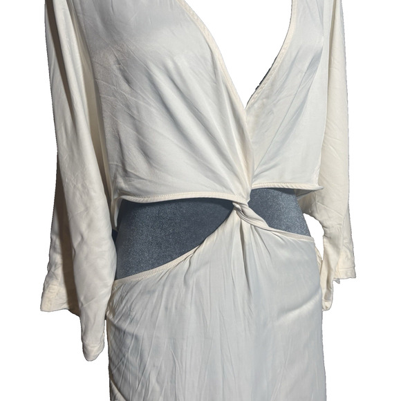 H&M Ivory Cut-Out Mini Dress Sz XL Holidaycore, Bridal, Christmas Cocktail EUC - Picture 14 of 16
